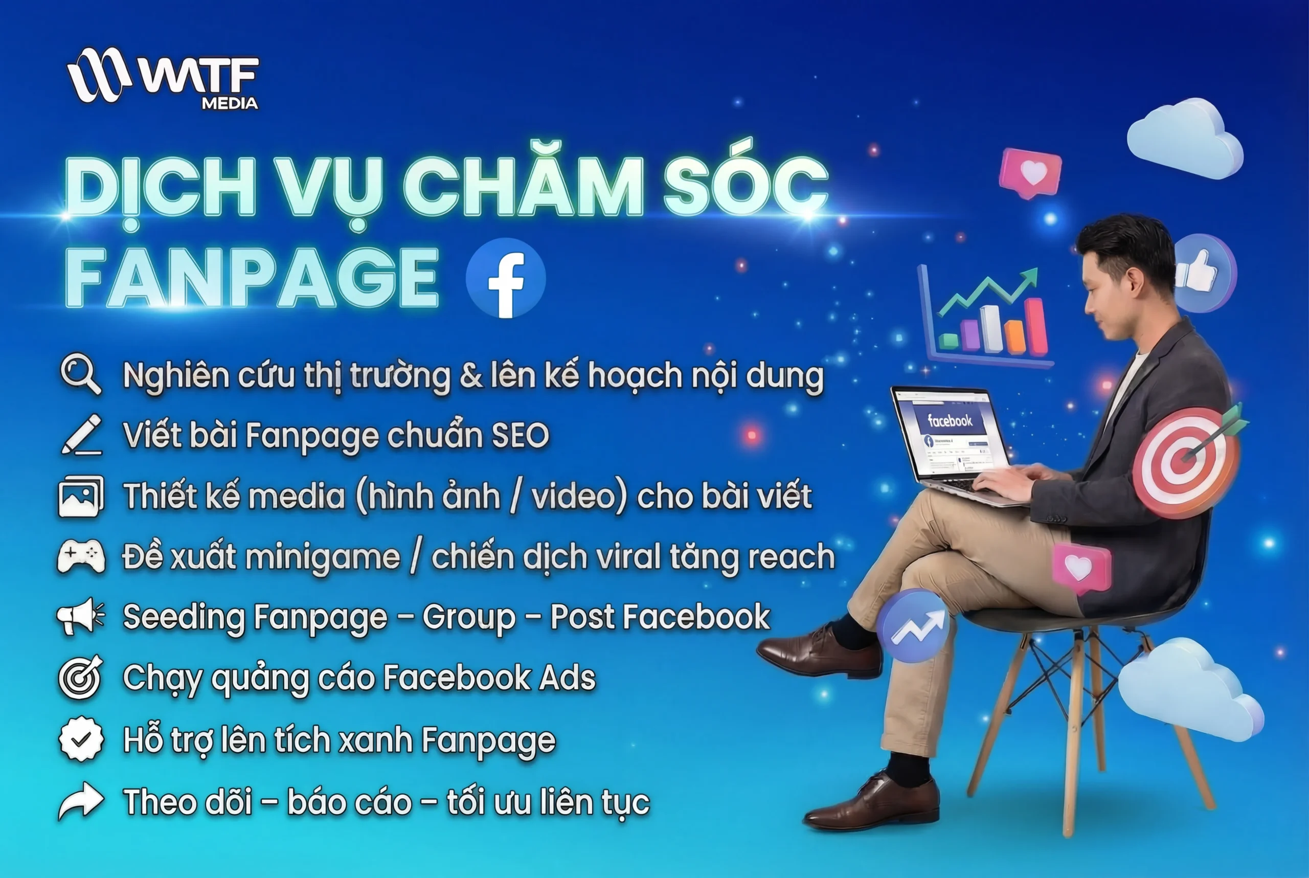 WATF MEDIA cung cấp giải pháp chăm sóc Fanpage toàn diện cho doanh nghiệp
