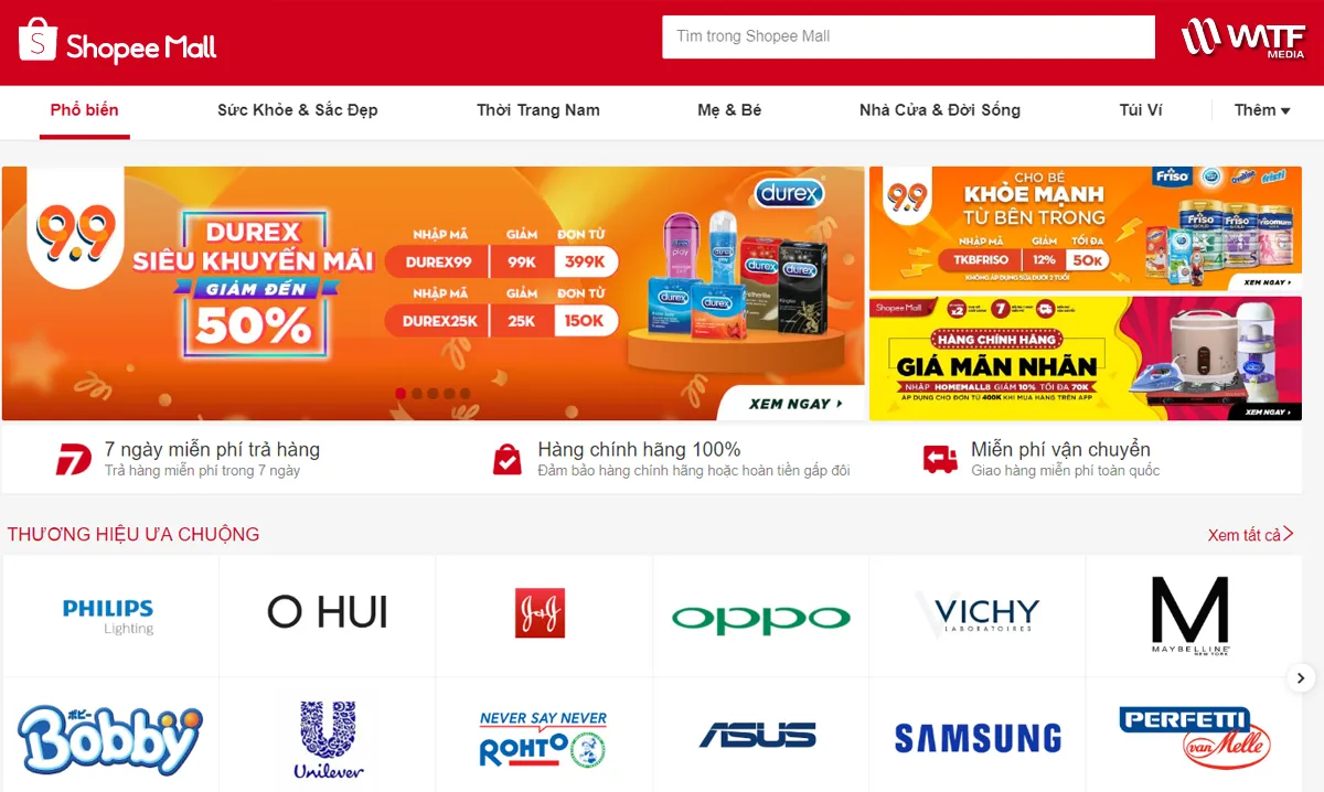 Shopee Mall là phân khúc cao cấp trên sàn, cam kết sản phẩm chính hãng và nâng cao độ tin cậy thương hiệu