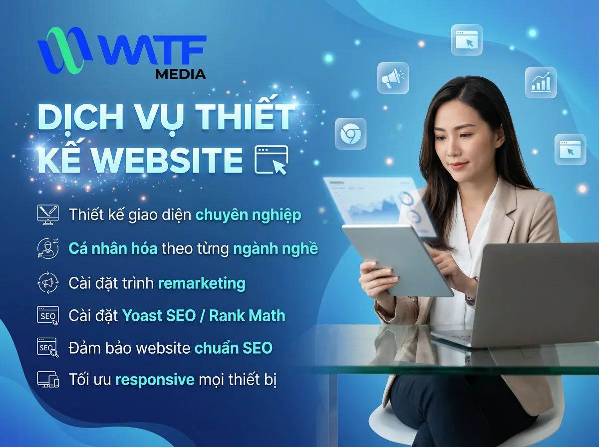 Website tại WATF MEDIA được cá nhân hóa theo thương hiệu, tối ưu kỹ thuật và hỗ trợ chuyển đổi khách hàng tốt hơn Website tại WATF MEDIA được cá nhân hóa theo thương hiệu, tối ưu kỹ thuật và hỗ trợ chuyển đổi khách hàng tốt hơn