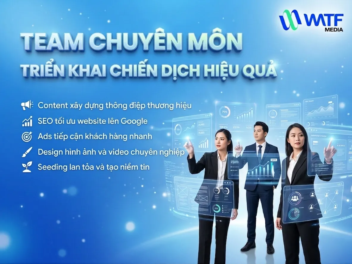 Đội ngũ chuyên môn đảm nhiệm nội dung, quảng cáo và hình ảnh nhằm tối ưu hiệu quả tiếp cận và chuyển đổi khách hàng Đội ngũ chuyên môn đảm nhiệm nội dung, quảng cáo và hình ảnh nhằm tối ưu hiệu quả tiếp cận và chuyển đổi khách hàng