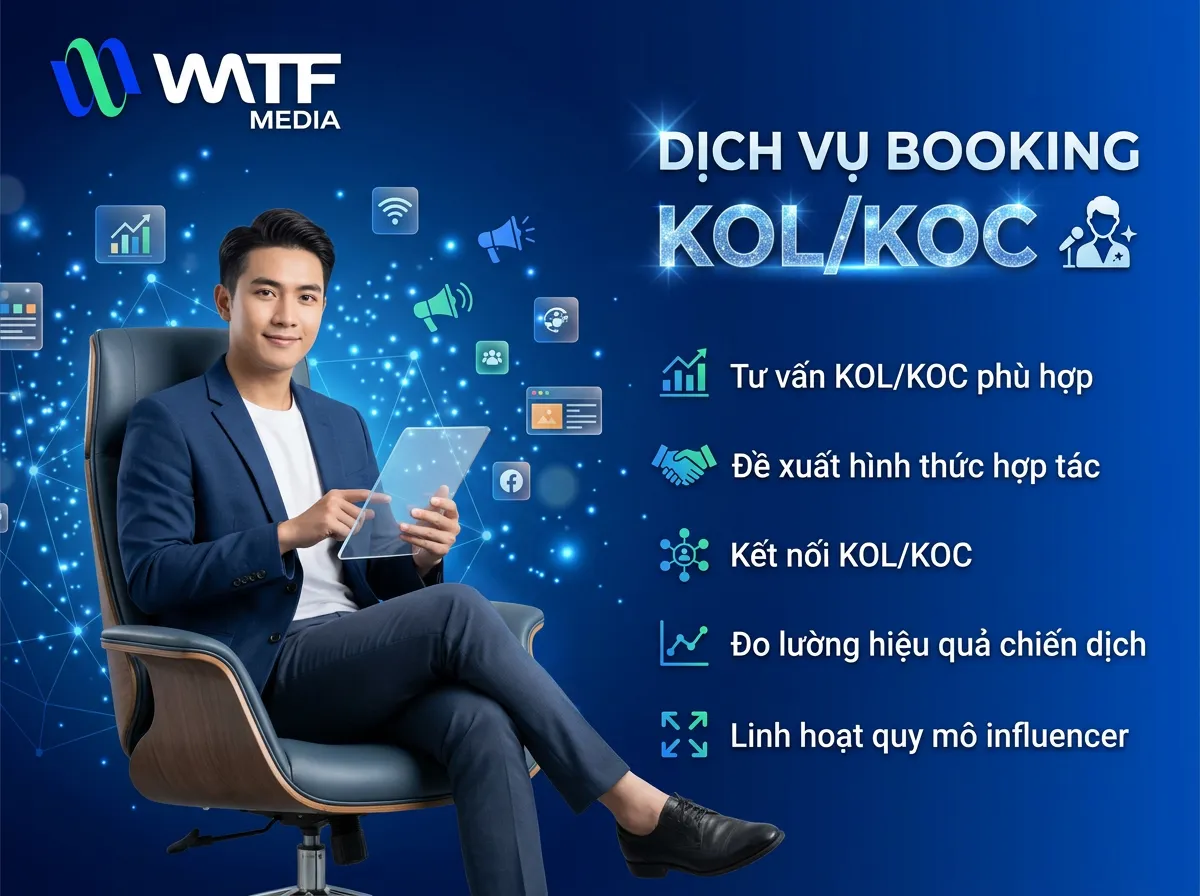 Dịch vụ Booking KOL/ KOC giúp tăng độ tin cậy và lan tỏa thương hiệu mạnh mẽ Dịch vụ Booking KOL/ KOC giúp tăng độ tin cậy và lan tỏa thương hiệu mạnh mẽ.