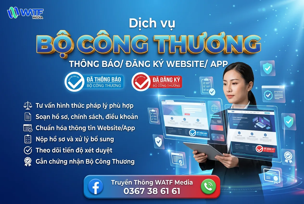 Dịch vụ Thông báo/ Đăng ký website/ app với Bộ Công Thương giúp website hoạt động minh bạch và chuyên nghiệp Dịch vụ Thông báo/ Đăng ký website/ app với Bộ Công Thương giúp website hoạt động minh bạch và chuyên nghiệp