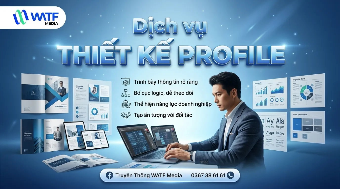 WATF MEDIA thiết kế profile giúp doanh nghiệp trình bày thông tin rõ ràng, chuyên nghiệp
