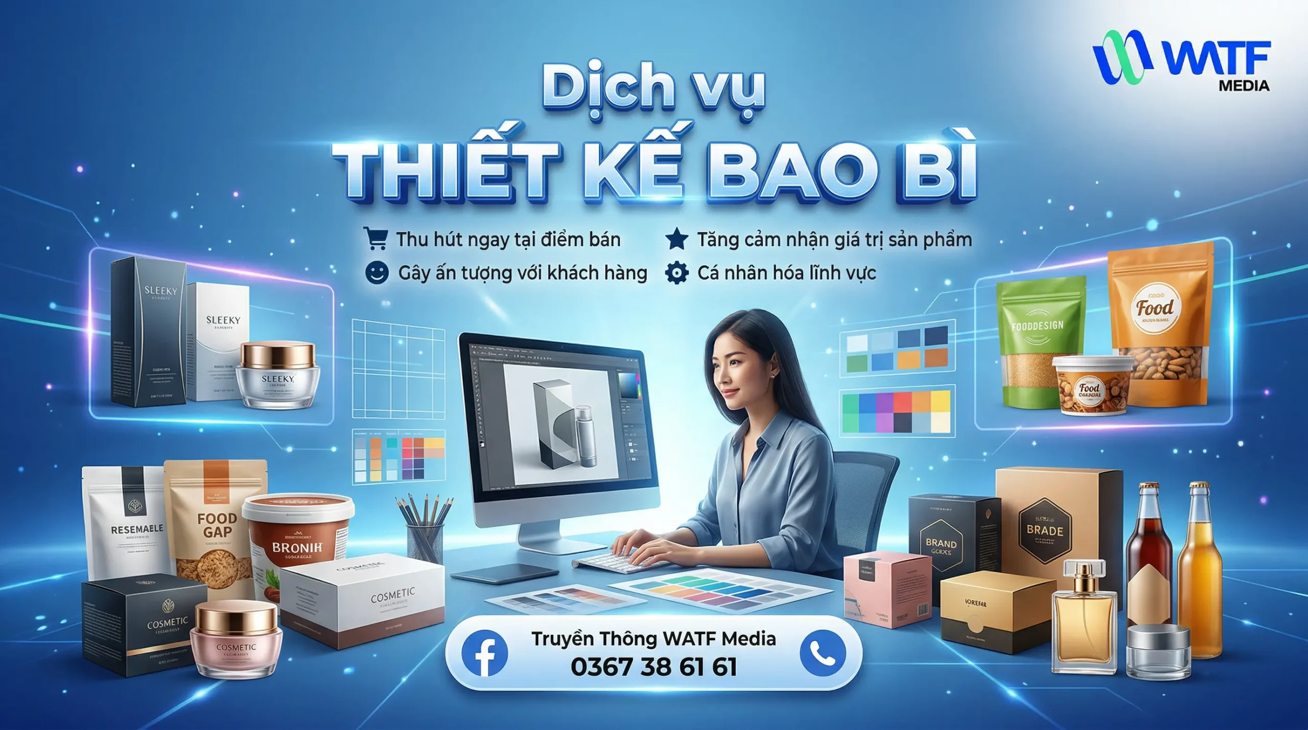 WATF MEDIA thiết kế bao bì giúp sản phẩm nổi bật tại điểm bán