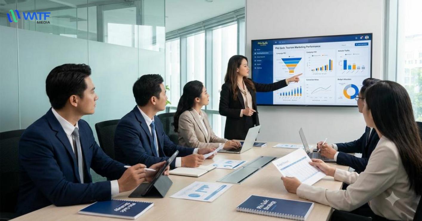 Đo lường marketing Phú Quốc bằng dữ liệu và mục tiêu kinh doanh giúp minh bạch hiệu quả, kiểm soát rủi ro ngân sách.