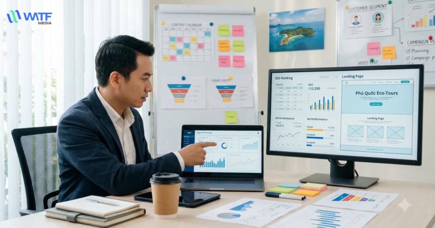 Dịch vụ marketing trọn gói kết nối các hoạt động chiến lược, SEO và quảng cáo nhằm tối ưu quyết định kinh doanh.
