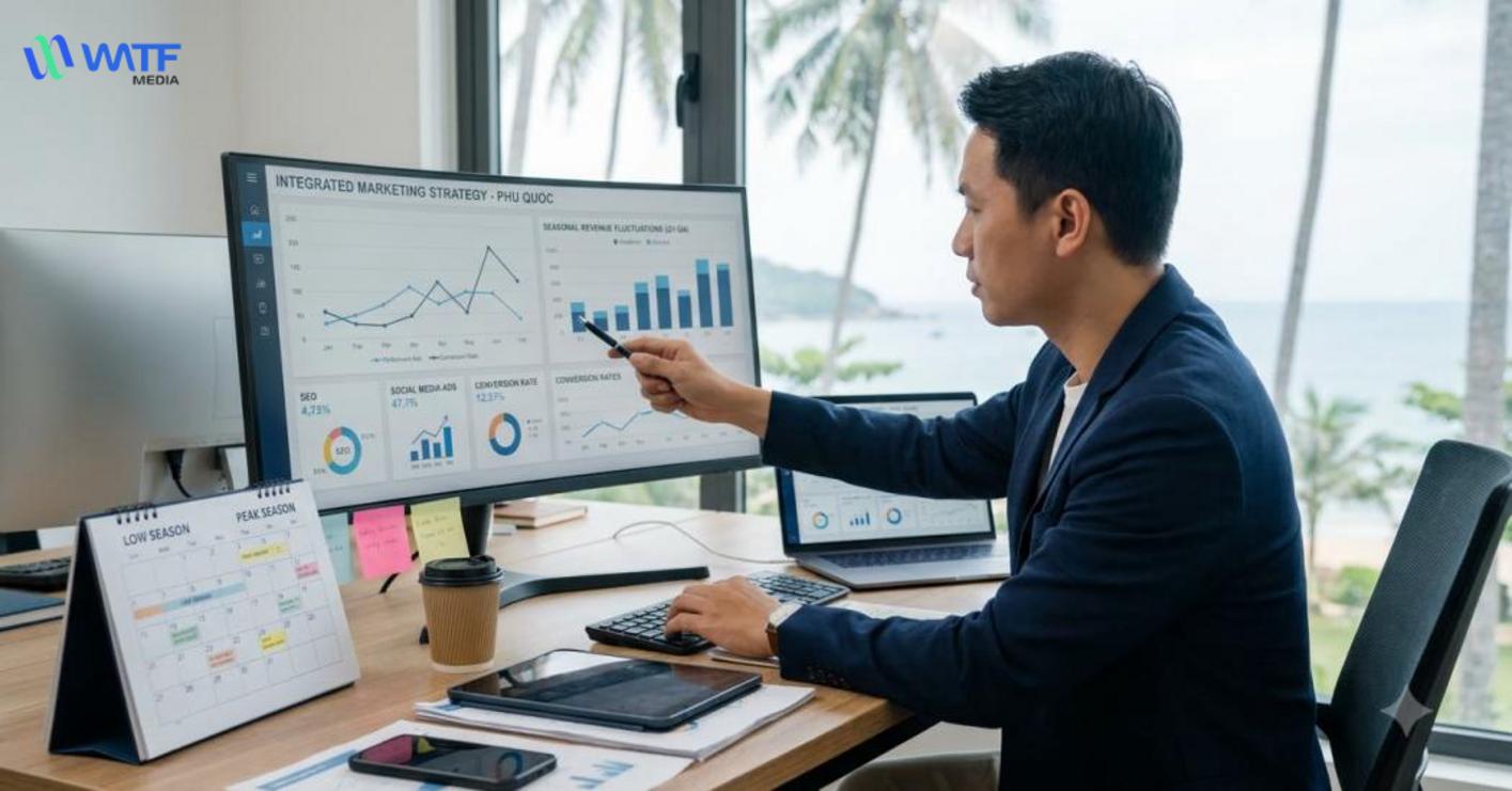Marketing tổng thể giúp doanh nghiệp Phú Quốc đồng bộ các kênh, tối ưu chuyển đổi và thích ứng hiệu quả theo mùa.