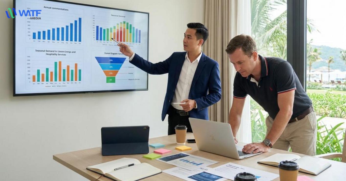 Tư vấn marketing giúp doanh nghiệp Phú Quốc xây dựng kế hoạch phù hợp thị trường, mục tiêu, ngân sách và nguồn lực.